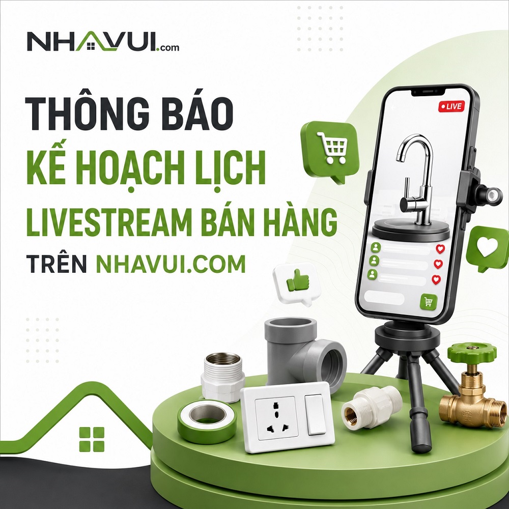 Nhavui.com thông báo kế hoạch livestream bán hàng